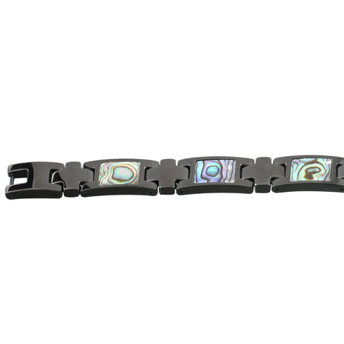 Abalone Inlay Bracelet Iron Plated Black - Hanalei Jeweler