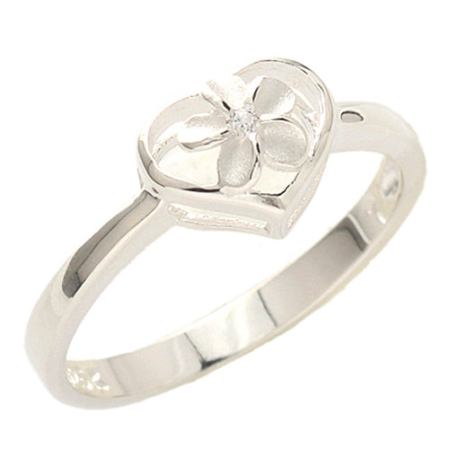 flower ring silver plumeria ring