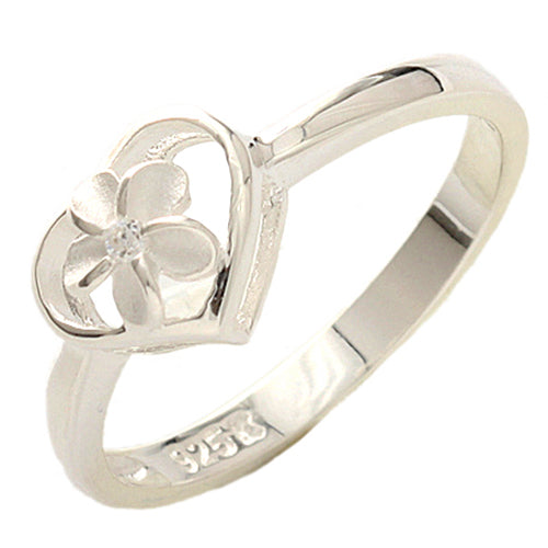 flower ring silver plumeria ring