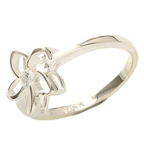 flower ring silver plumeria ring