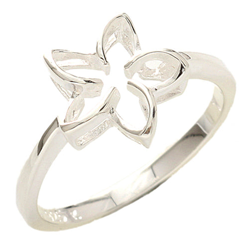 flower ring silver plumeria ring