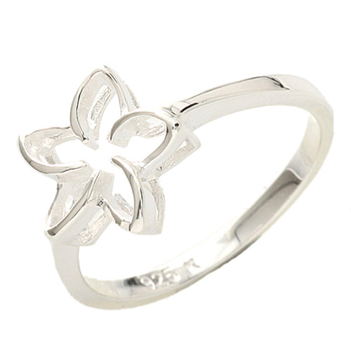 flower ring silver plumeria ring