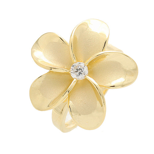 flower ring silver plumeria ring