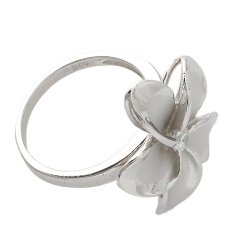 flower ring silver plumeria ring