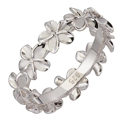 flower ring silver plumeria ring