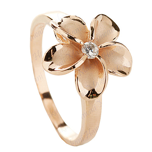 flower ring silver plumeria ring