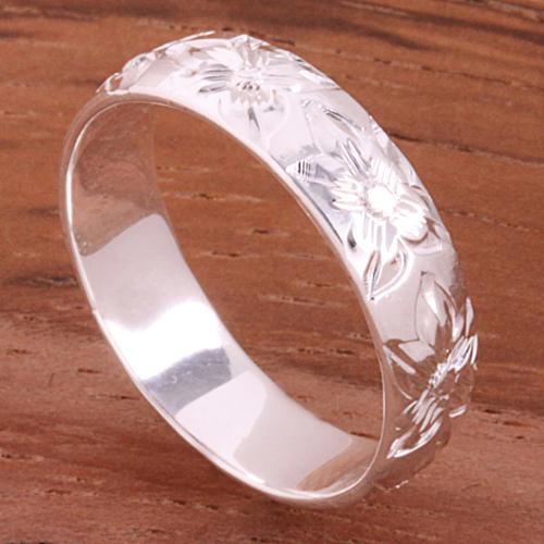 Sterling Silver 4mm Plumeria Smooth Edge Hawaiian Toe Rings